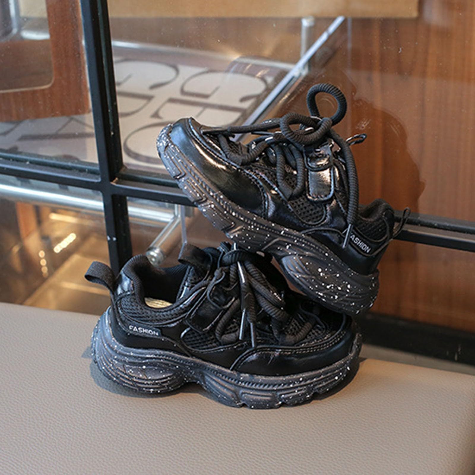 Chaussures de sport pour garçon et fille - Semelles épaisses - Antidérapantes - Chaussures d'intérieur tendance - Chaussures de fitness confortables - Chaussures de marche décontractées - Respirantes