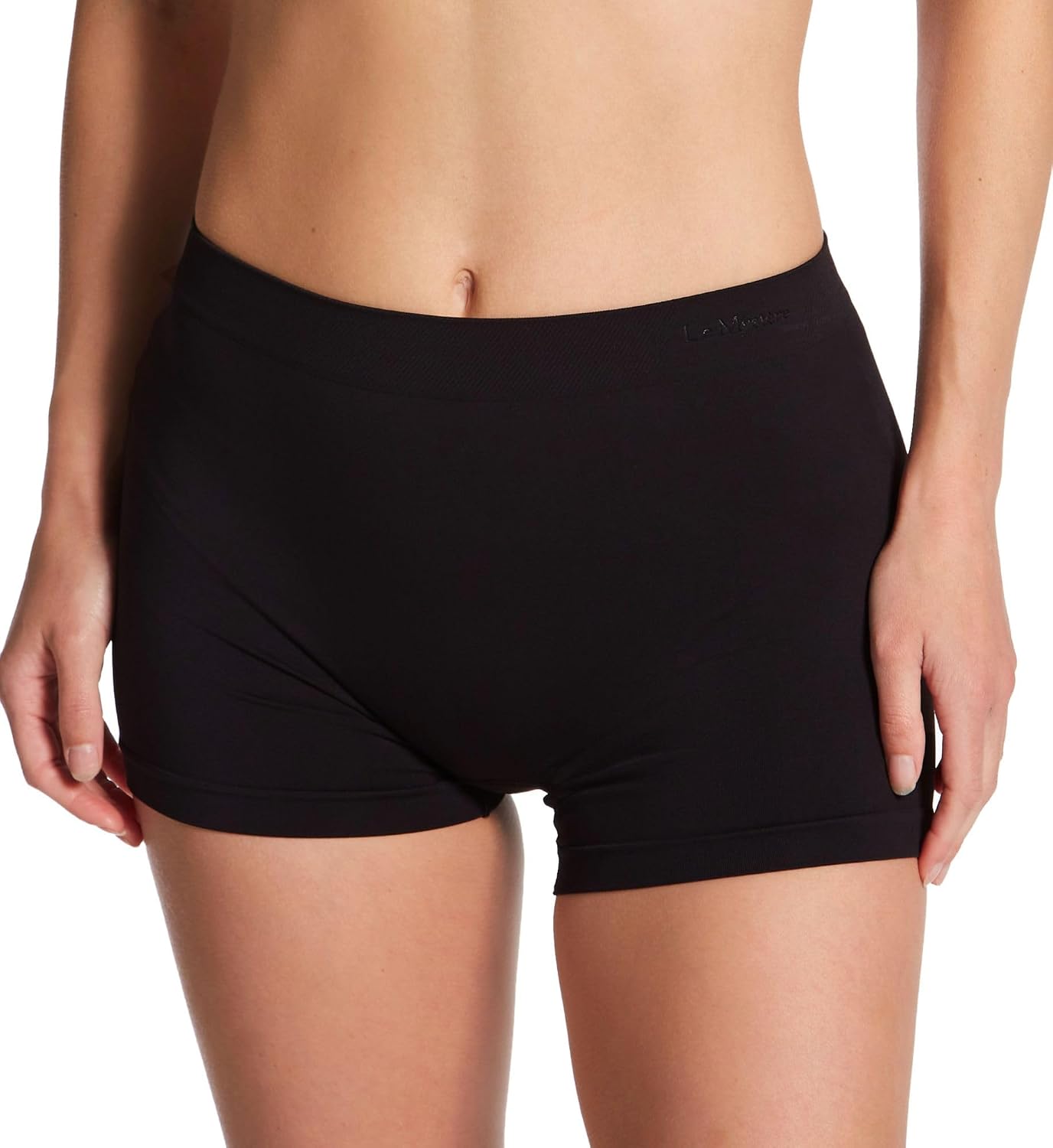 Le Mystere Women's Seamless Comfort Boyshort Panty, 1017, Black, XL