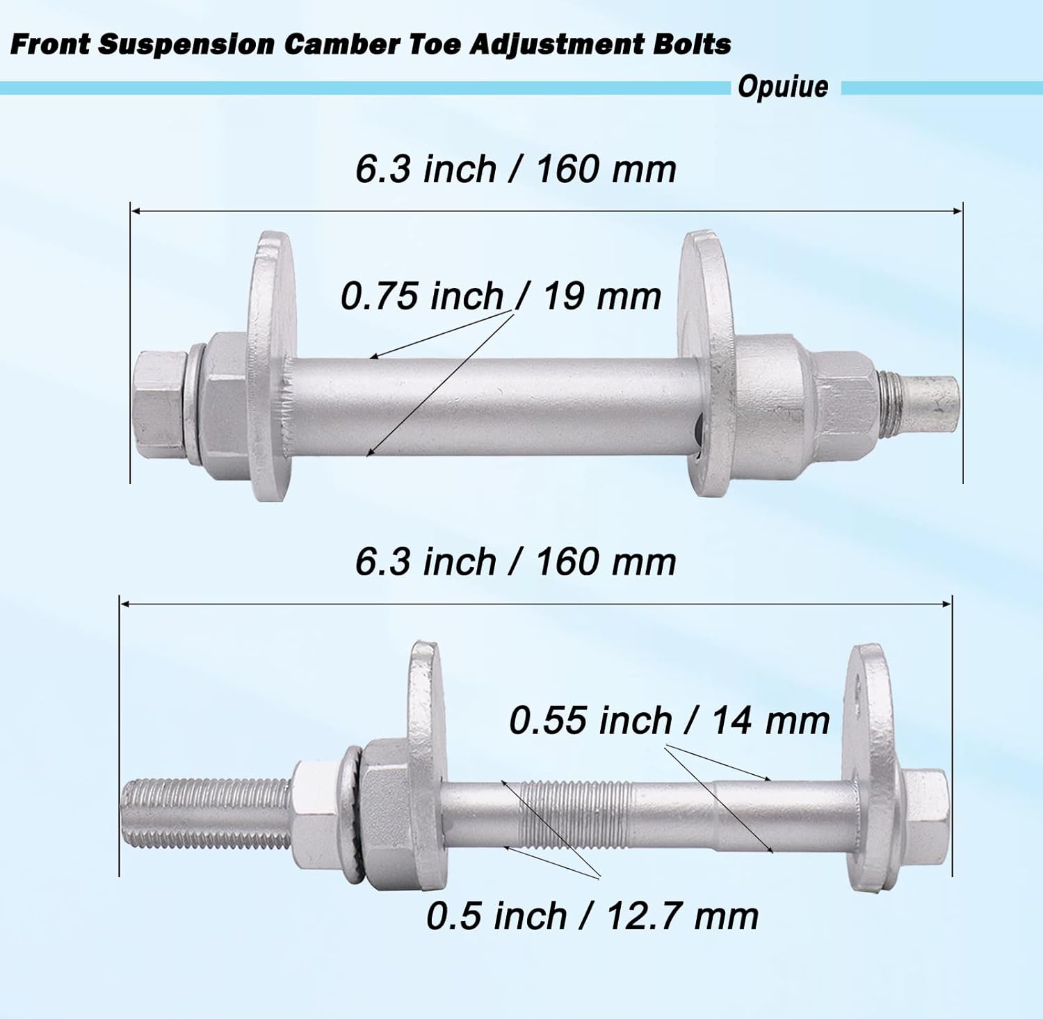 Front Suspension Camber Toe Adjustment Bolts，Lower Control Cam Plate Toe Alignment Bolts Fit for Toyota 03-09 4Runner, 07-10 FJ Cruiser, 05-16 Tacoma