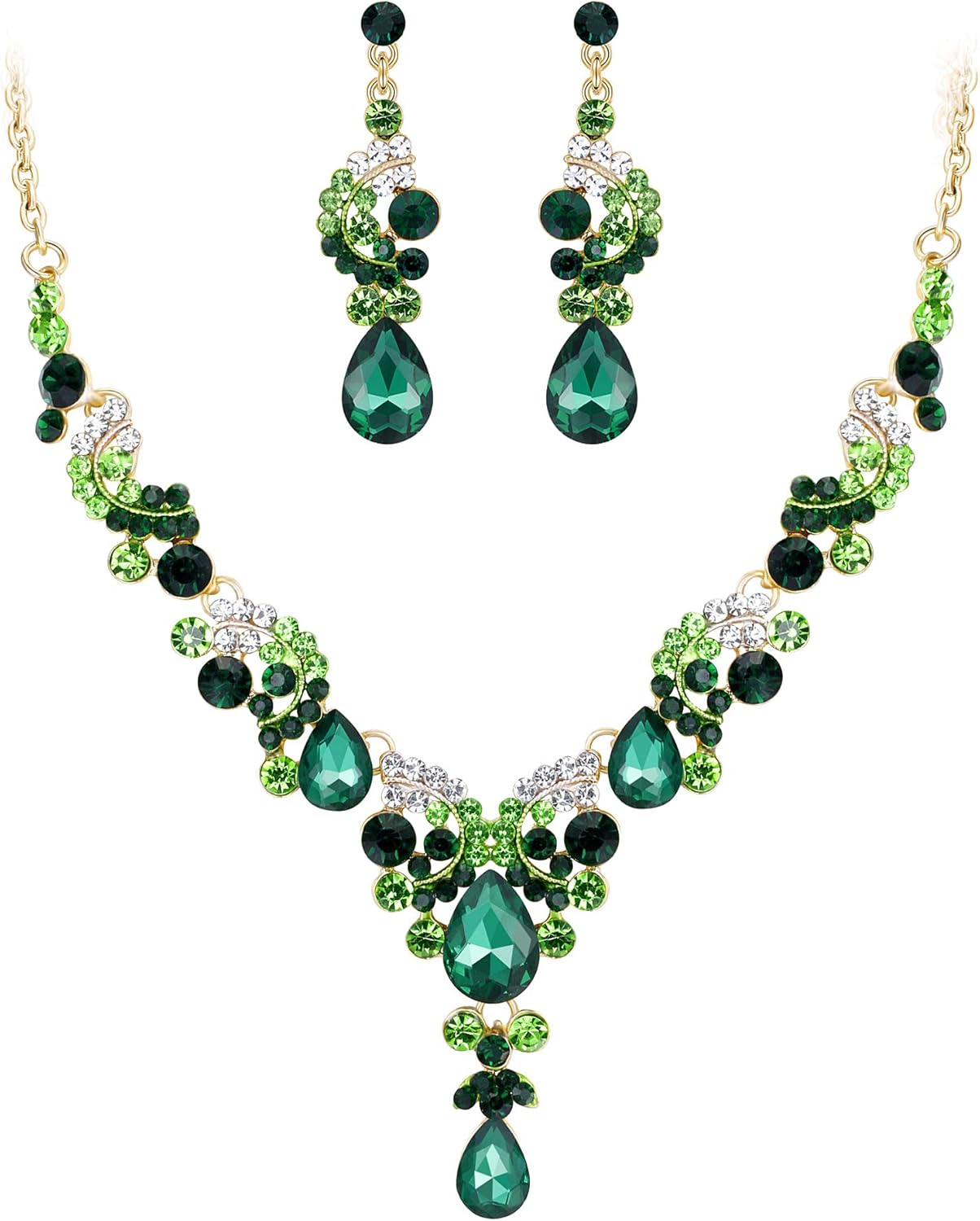 2pcs_Green Gold-Tone