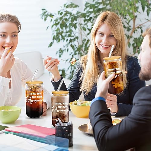 Miniatura 5 de Juego de 12 tazas de agradecimiento para empleados, regalos de agradecimiento de Navidad, para equipo, tazas de vidrio para personal y compañero de