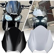 Motorcycle Speed Triple R Windscreen Wind Deflector Windshield Air Spoiler Windscreen Fairing Compatible for TRI&UM&PH Street Triple 765S/R/RS Accessories 2017-2022 Black Smoke