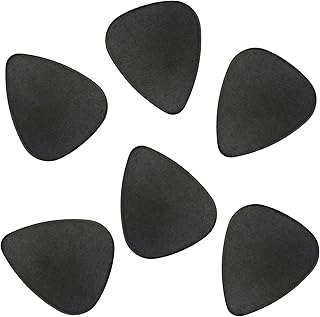 Delrin Black Guitar Or Bass Pick - 0.80 mm Medium Heavy Gauge - 351 Shape - 6 Pack