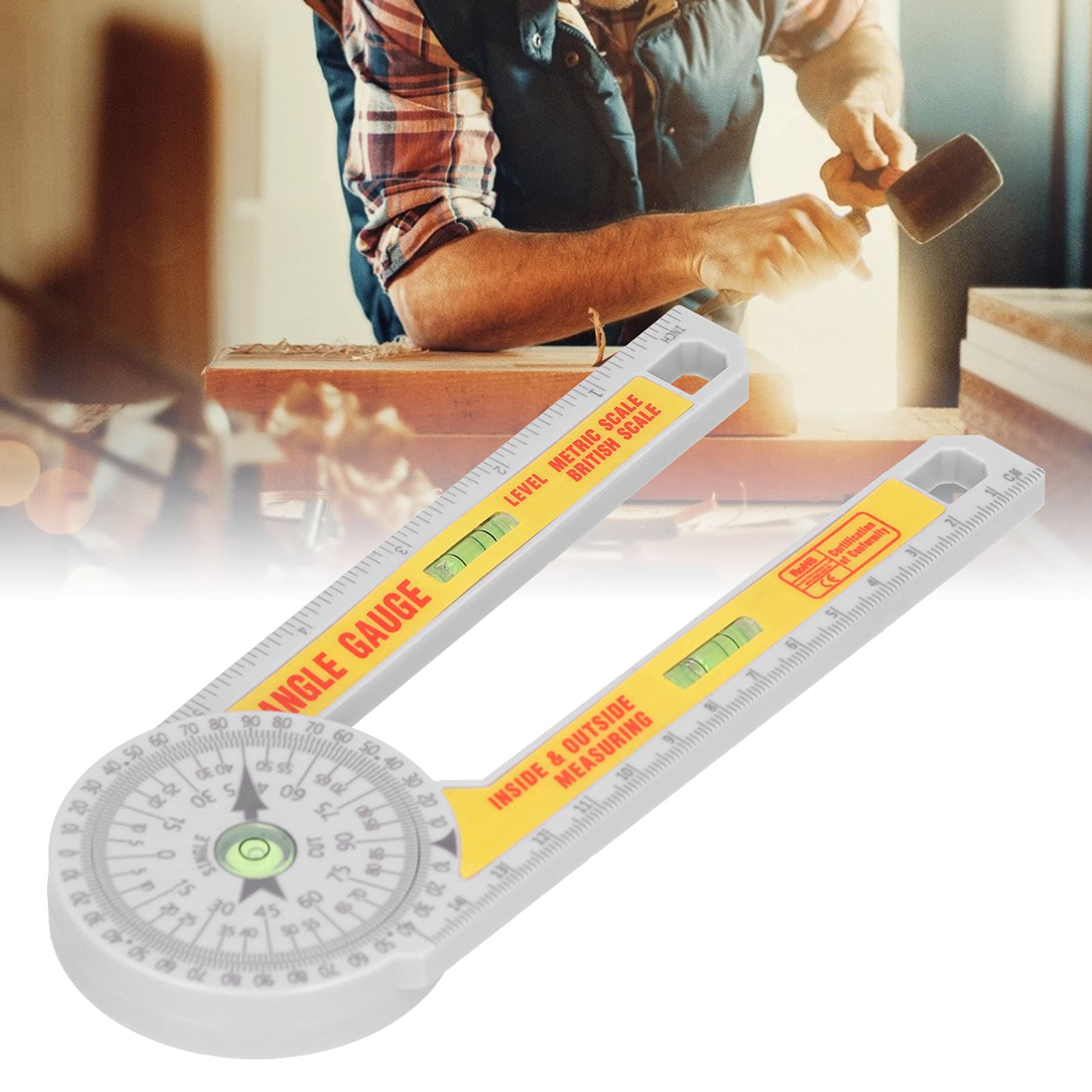 MOUMOUTEN Miter Saw Protractor Angle Finder - Angle Gauge Woodworking Cutting Positioner Miter Gauge Protractor Tool for Woodworking