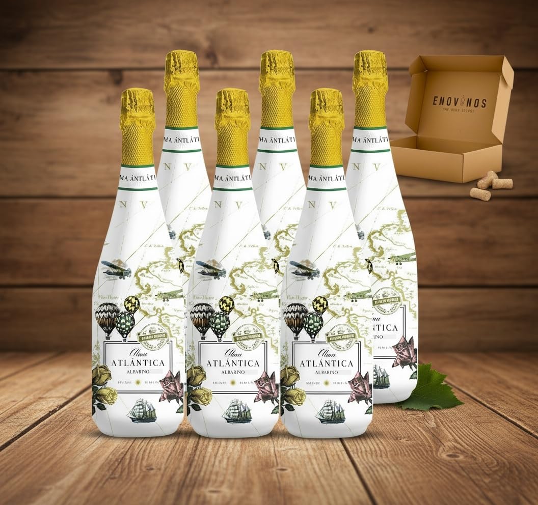 Alma Atlantica Vino Blanco Albariño y Godello Espumoso Rias Baixas Martin Codax - Envio 24 h - Caja Regalo vino 6 botellas - Mejor Seleccion ENOVINOS THE WINE BRAND