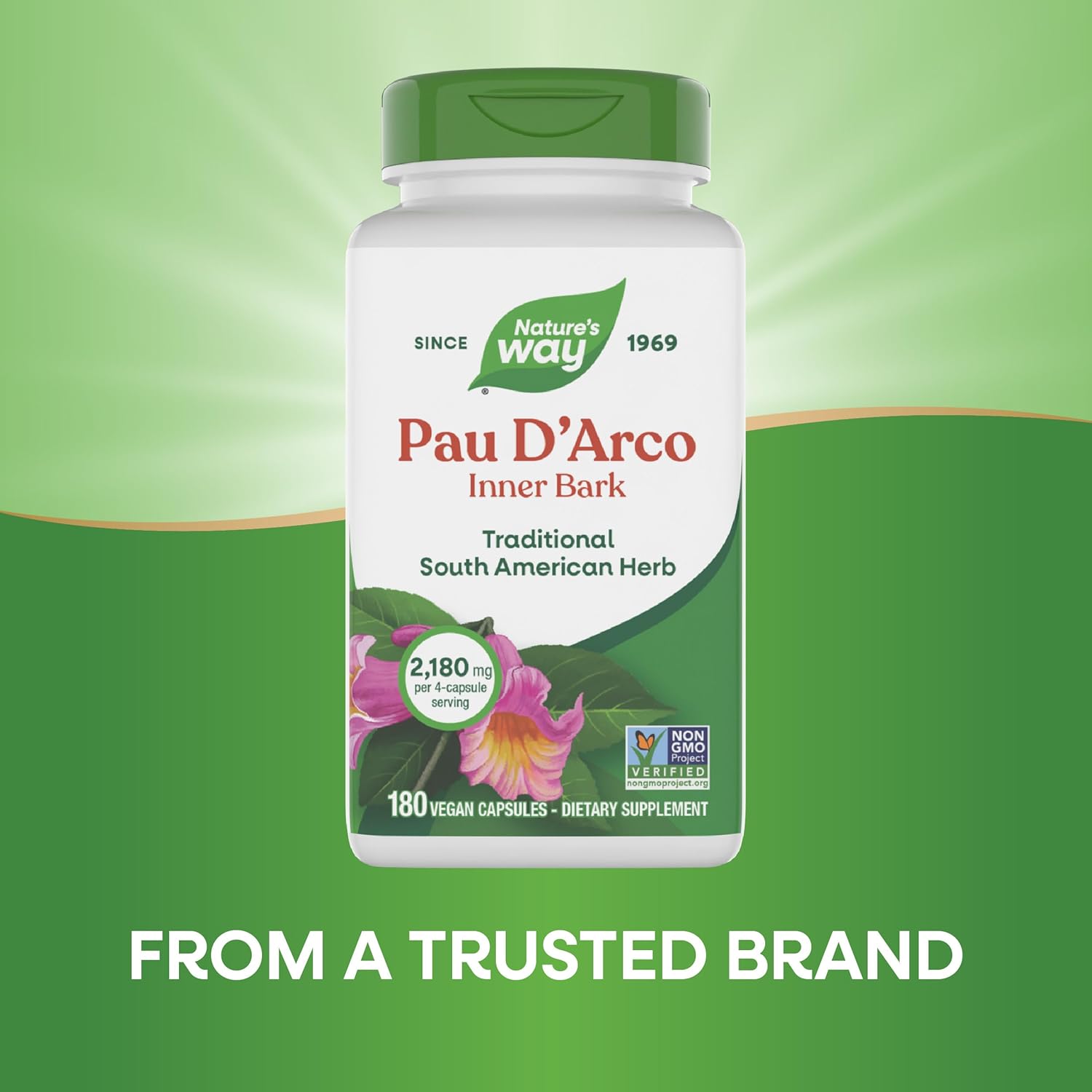 Nature's Way Pau d'Arco Inner Bark, Traditional South American Herb, 2,180 mg per 4-Capsule Serving, Non-GMO Project Verified, 180 Capsules (Packaging May Vary) - Image 4