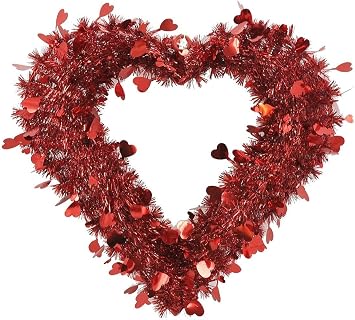16" Valentines Day Heart Wreath Door Wall Hanging Home Office Mantel Decor