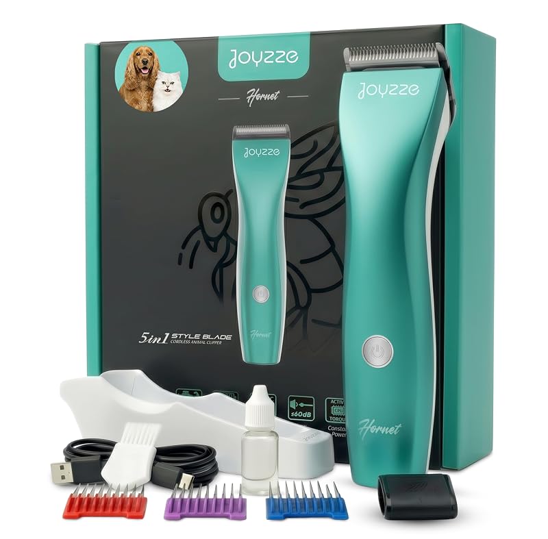 Máquina de Tosa para Cães e Gatos JOYZZE Hornet 5 em 1 sem Fio Teal, 1 unidade