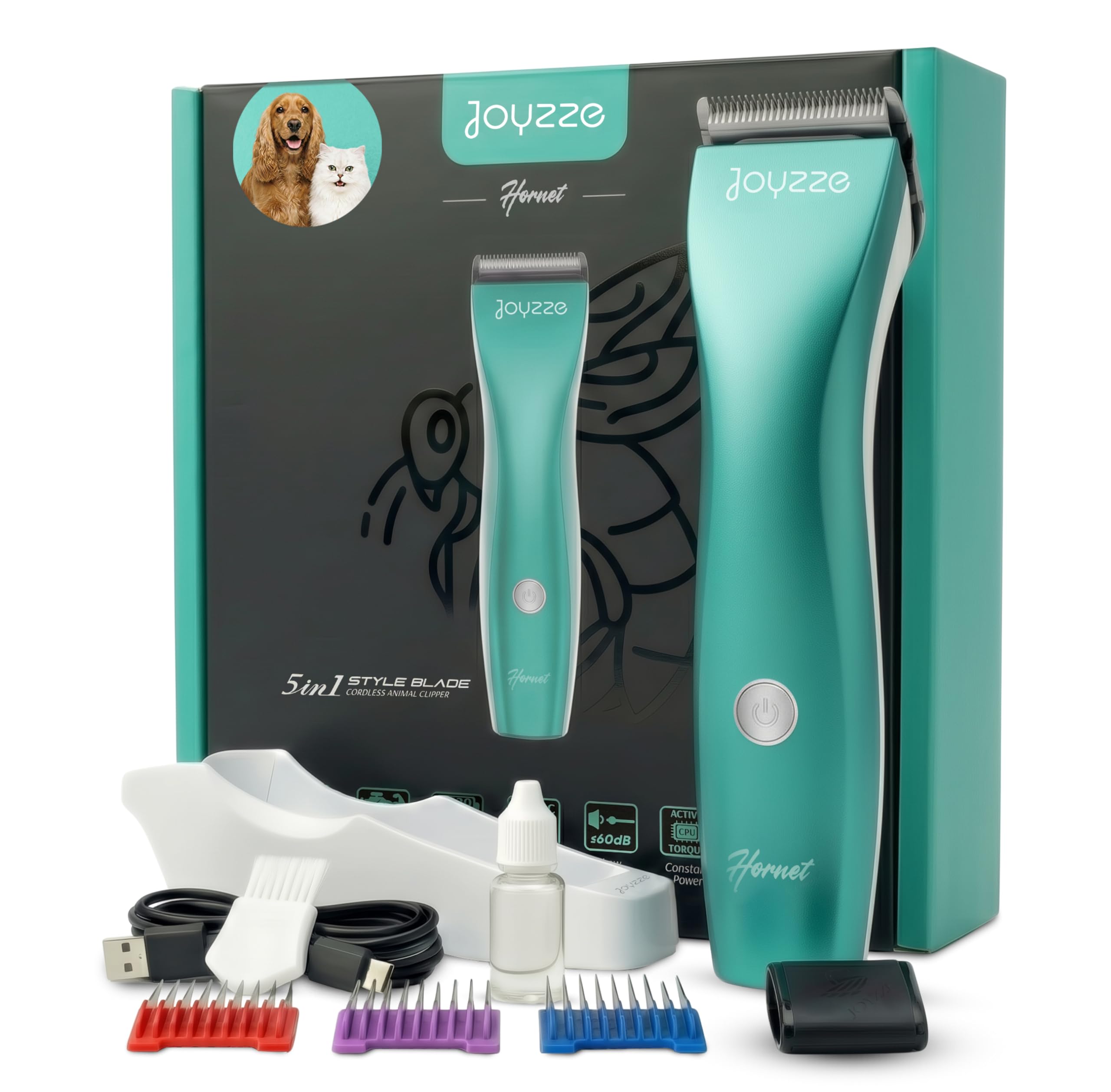 Amazon.com: JOYZZE Hornet 5-in-1 Professional Pet Grooming Clipper