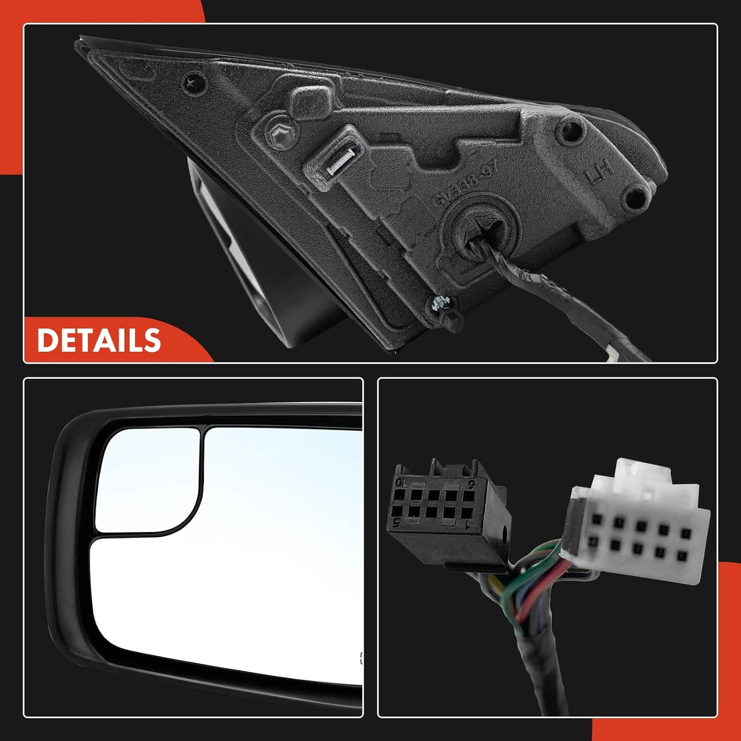 A-Premium Driver Side Power Door Mirror - Compatible with Ram 1500 2019 2020 2021 2022 - Heated Power Folding Chrome Outside Rear View Mirror w/Turn Signal Puddle Light and Blind Spot Glass