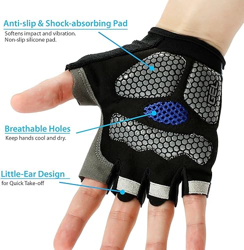Miniatura 5 de GEARONIC Guantes de ciclismo para hombre, guantes de bicicleta de montaña sin dedos para hombres, guantes de bicicleta de montaña transpirables,