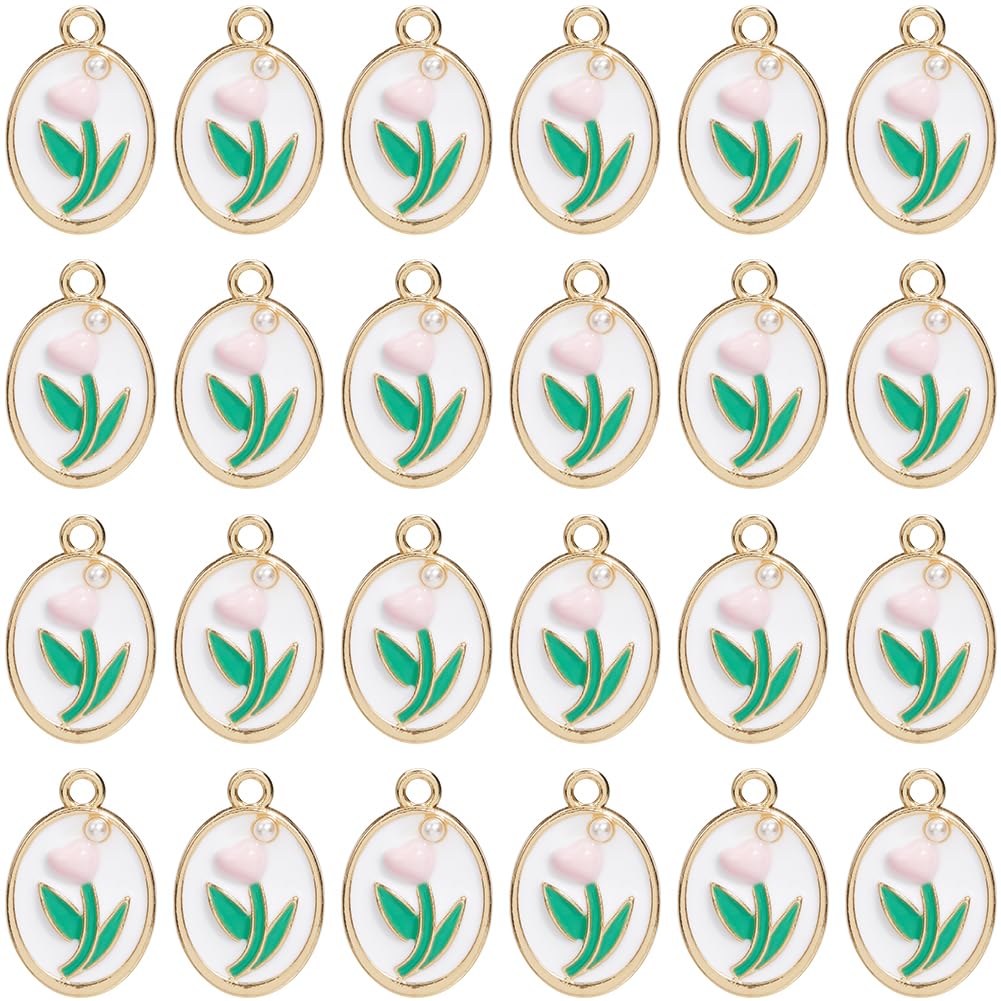 Breloques en émail fleur en vrac pour fabrication de bijoux, colliers et bracelets DIY - 7