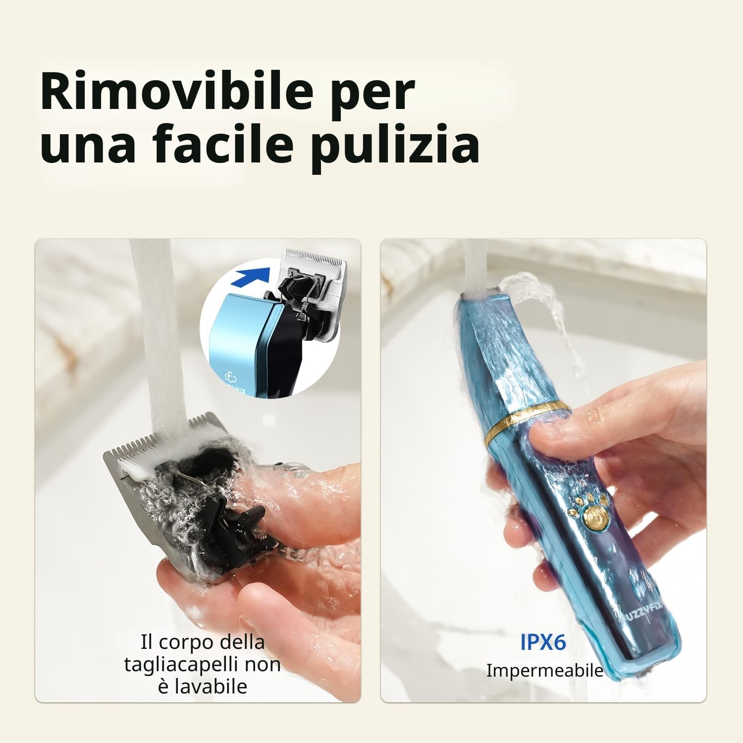 Tosatrice per Cani 3 in 1 Professionale per Cani con Pelo Folto,Rasoio per Cani Pelo Lungo Tosatrice per Cani,Ricaricabile e Silenziosa, con Custodia,Blu