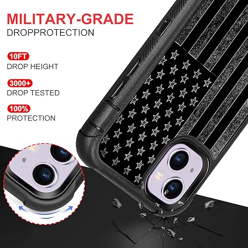 Miniatura 9 de XWMHHP Funda compatible con iPhone 13 y iPhone 14, diseño para hombres y niños, 3 capas de baloncesto resistente a prueba de golpes de plástico duro