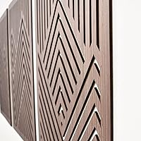 Vista 6 de ZellCreative Juego de 3 paneles geométricos de madera para decoración de pared, montañas