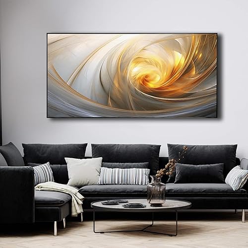 Lienzo abstracto dorado para pared, arte abstracto dorado, ilustraciones de línea de dibujo, sala de estar, lienzo para pared, lienzo dorado (negro,
