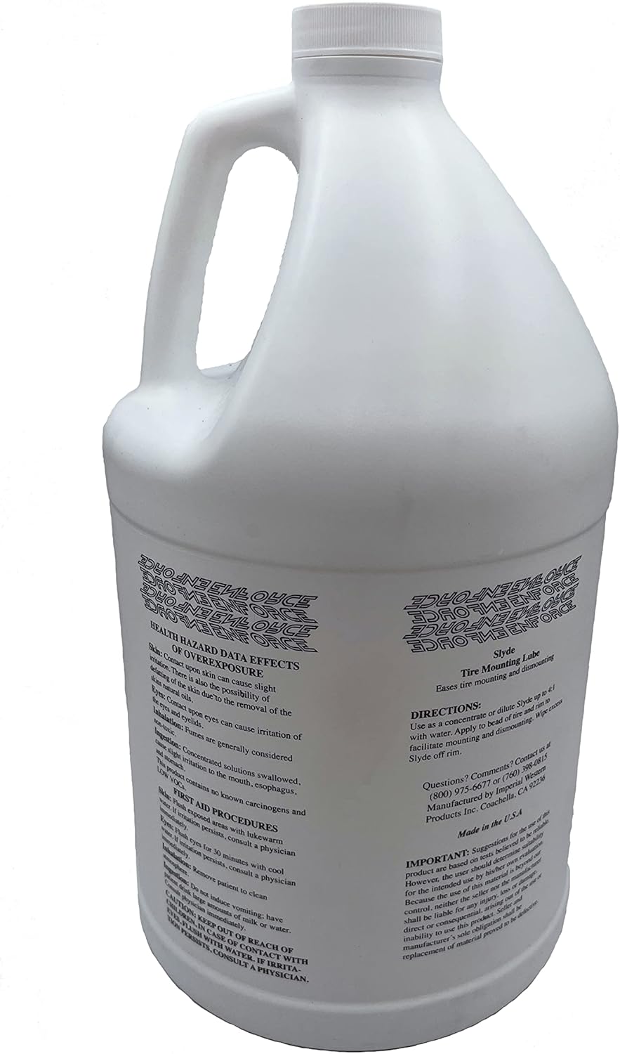 Slyde Concentrated Liquid Tire Mounting Lube - A Liquid Bead Lubricant for Easier Mounting of Car, Truck, Bus and OTR Tires, Prevents Rim Slippage and Rust (1 Gallon)