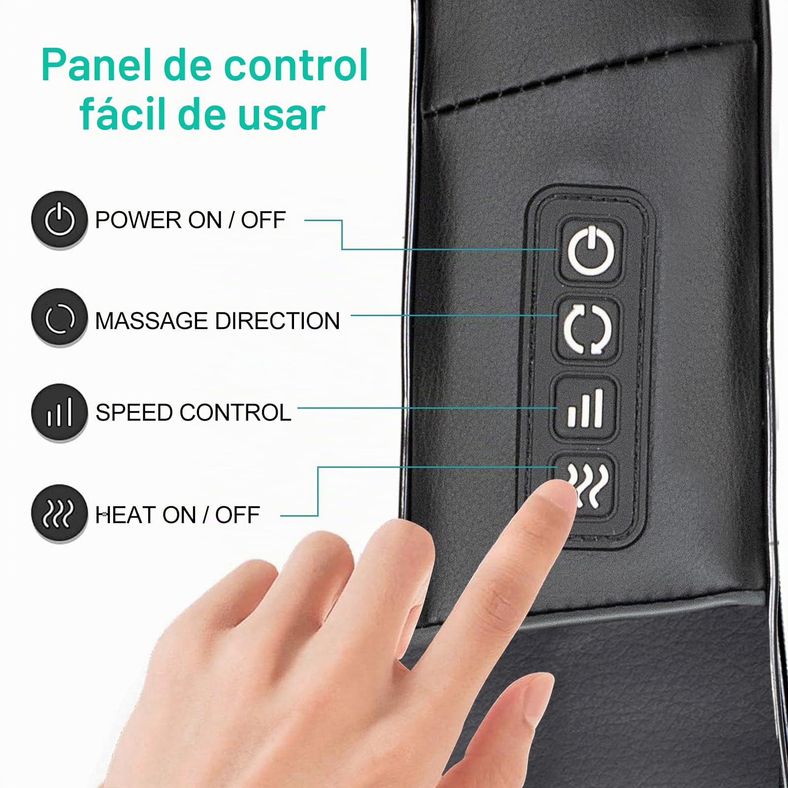 Medcursor Masajeador de cuello y hombros con calor, almohada de masaje Shiatsu de tejido profundo 3D para espalda, piernas, alivio del dolor muscular corporal, hogar, oficina (negro)