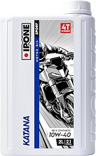 IPONE – Huile Moteur Moto 4 Temps 10W40 Full Power Katana – 100% Synthétique –Conduite Sportive - Passages de Vitesses plus Rapides - Performances Maximales du Moteur à Très Hauts Régimes - 2L
