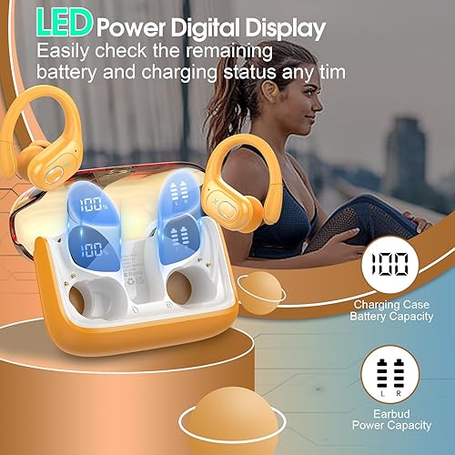 Miniatura 41 de Auriculares inalámbricos 75 horas Bluetooth 5.4 para deporte, auriculares Bluetooth 2025 con graves profundos, cancelación de ruido con micrófono,