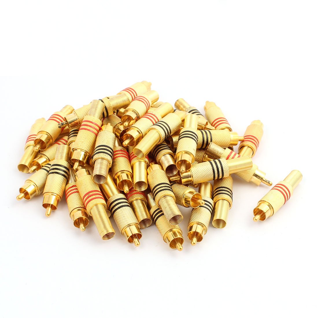 Aexit 48 pcs mâle rca jack audio/video audio verrouillage connecteurs adaptateur de câble d'or (931f60806e64581e4368b3d6db6281a7)