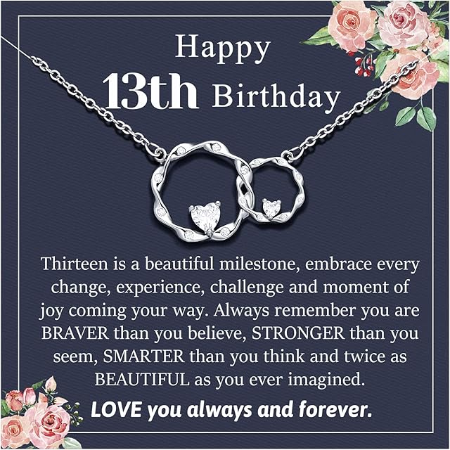 D Dongjiangjin Gift 13th 16th 18th Birthday Gifts for Girls, Gifts for 13 16 18 Year Old Girls Necklace Birthday Presents for Granddaughter Daughter