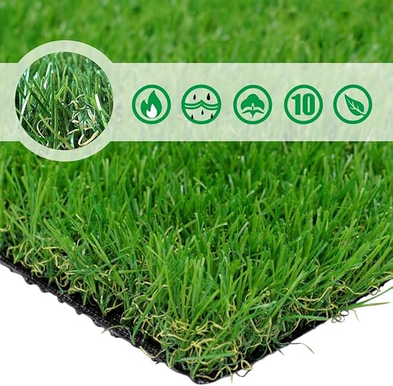 Petgrow Artificial Grass Rug 6.5 FT x10 FT(65 Square FT), Realistic Indoor Outdoor Garden Lawn Landscape Patio Synthetic Turf Mat- Thick Fake Faux Grass