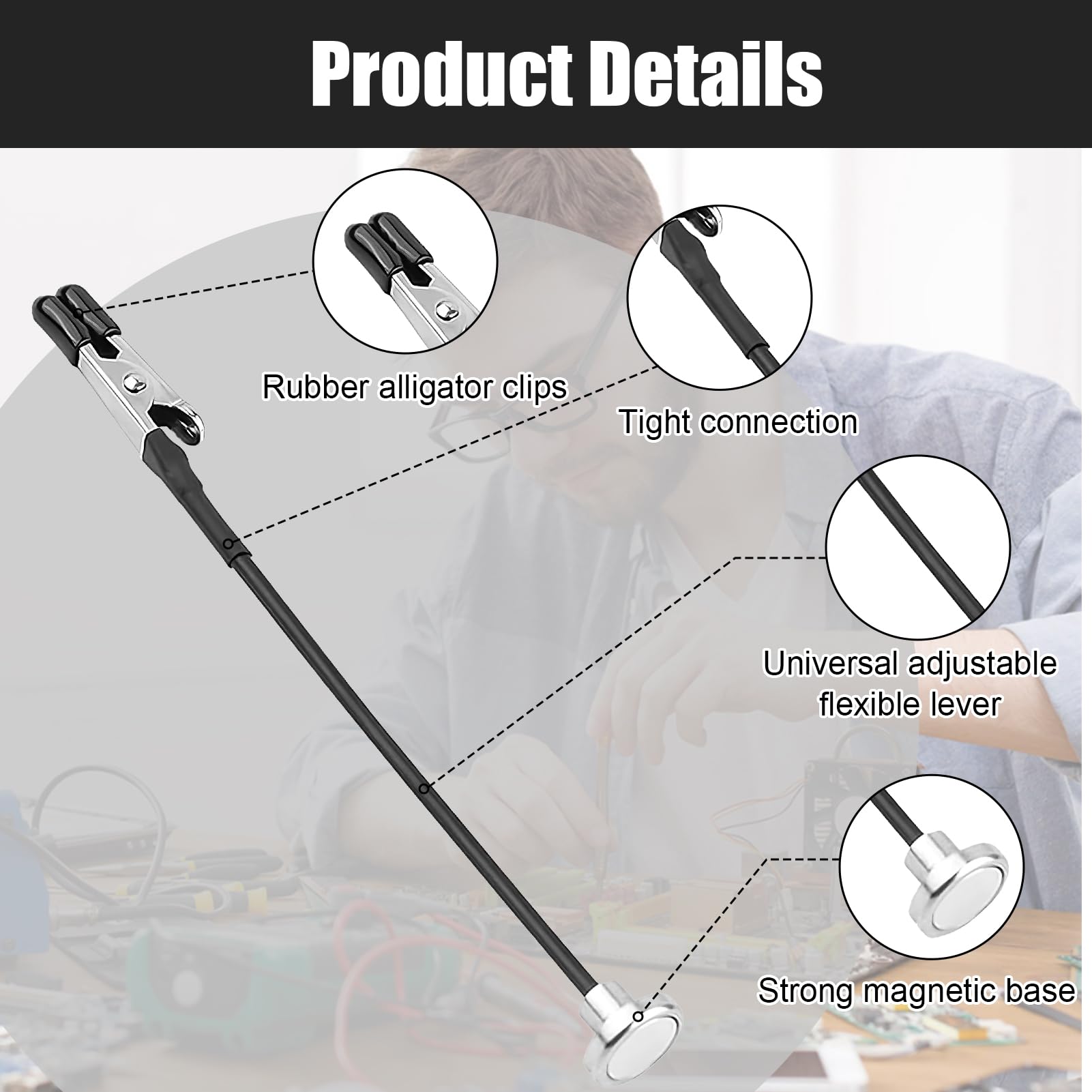 Kit 12 Pinces Crocodiles Avec Base Magnétique - Pour Soudure, Modélisme, électronique, Bras Flexibles
