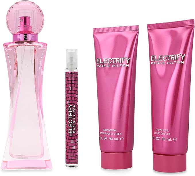 Paris Hilton Set Electrify 4 Piezas: 100Ml Eau de Parfum/Shower Gel 90Ml/ Body Lotion 90Ml/ 10Ml Eau de Parfum