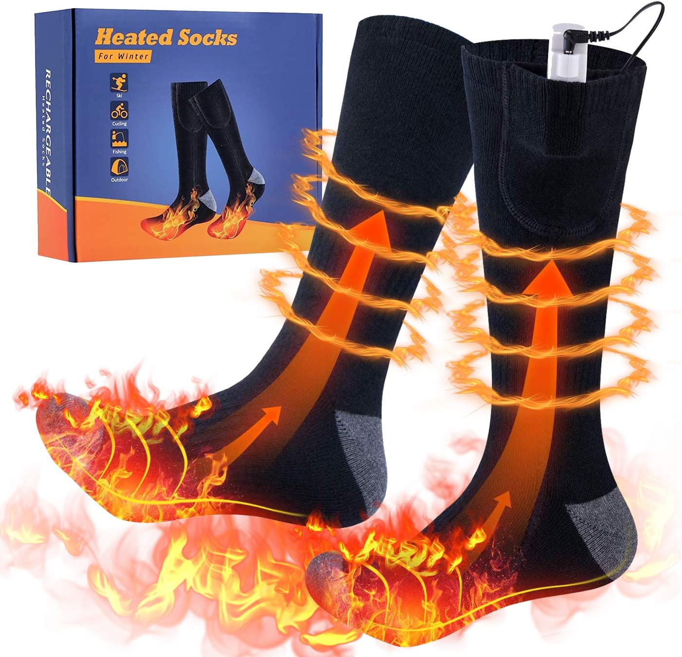 Heated Socks for Men Women, Rechargeable Electric Heating