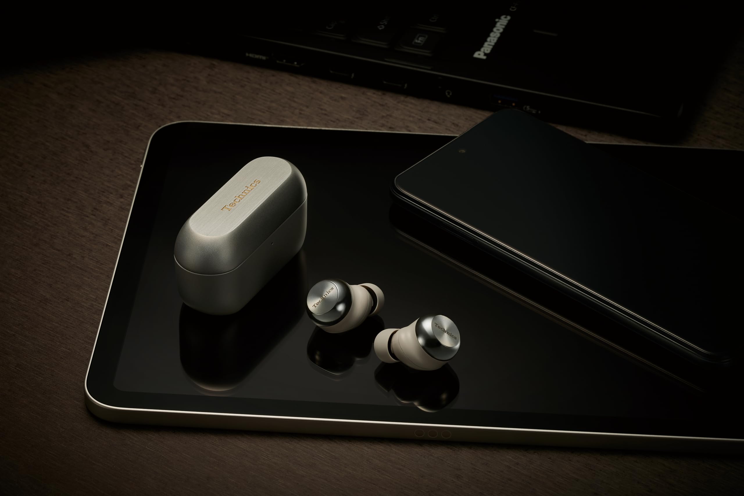 Technics EAH-AZ100-S Wireless Earphones, Silver, Magnetic Fluid