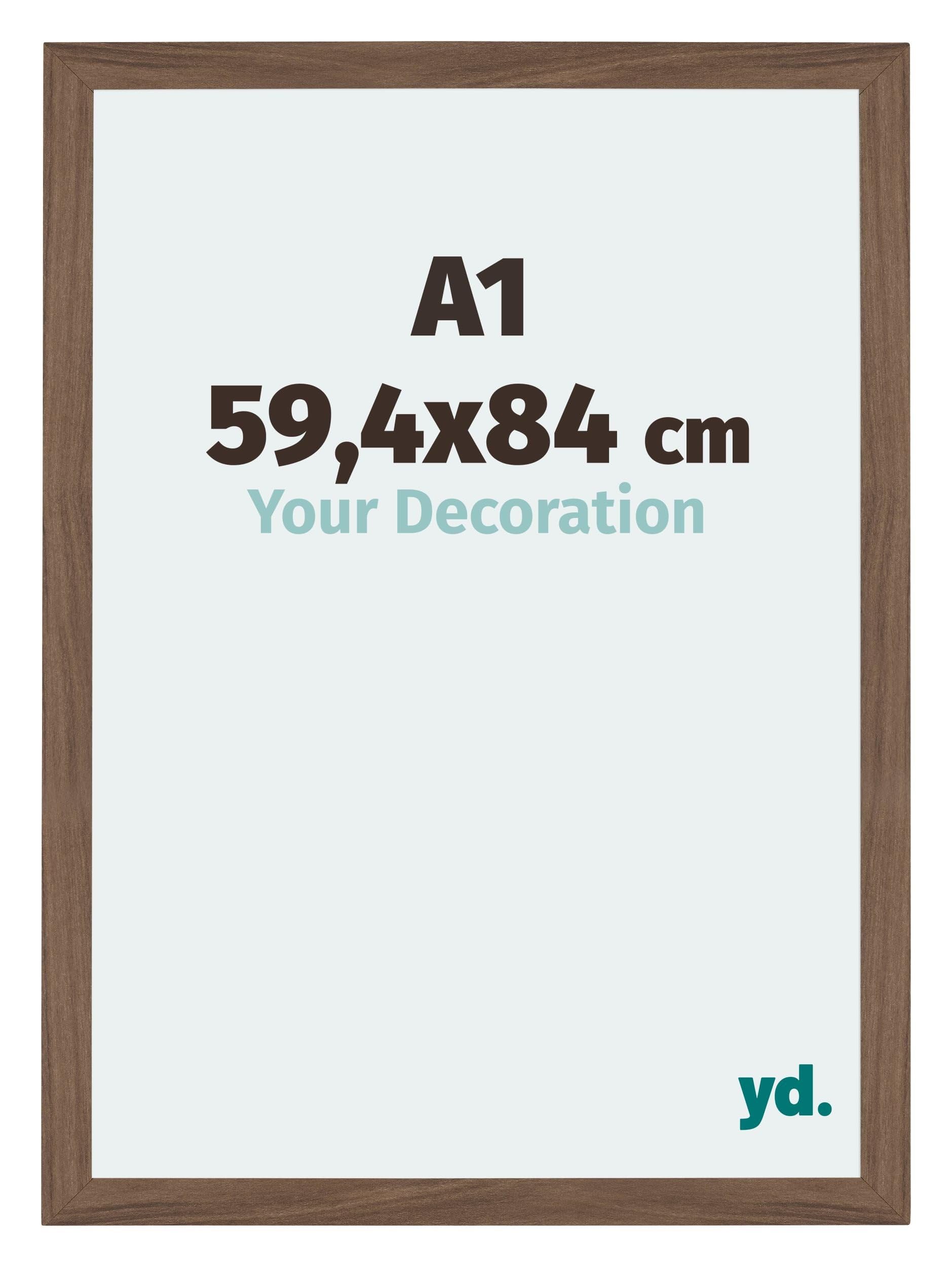Your Decoration - Picture Frame A1 59,4x84 cm - Walnut Dark - Decorative Wall Frame in MDF with Antireflection - Frame A1 59,4x84 - Mura — image 1