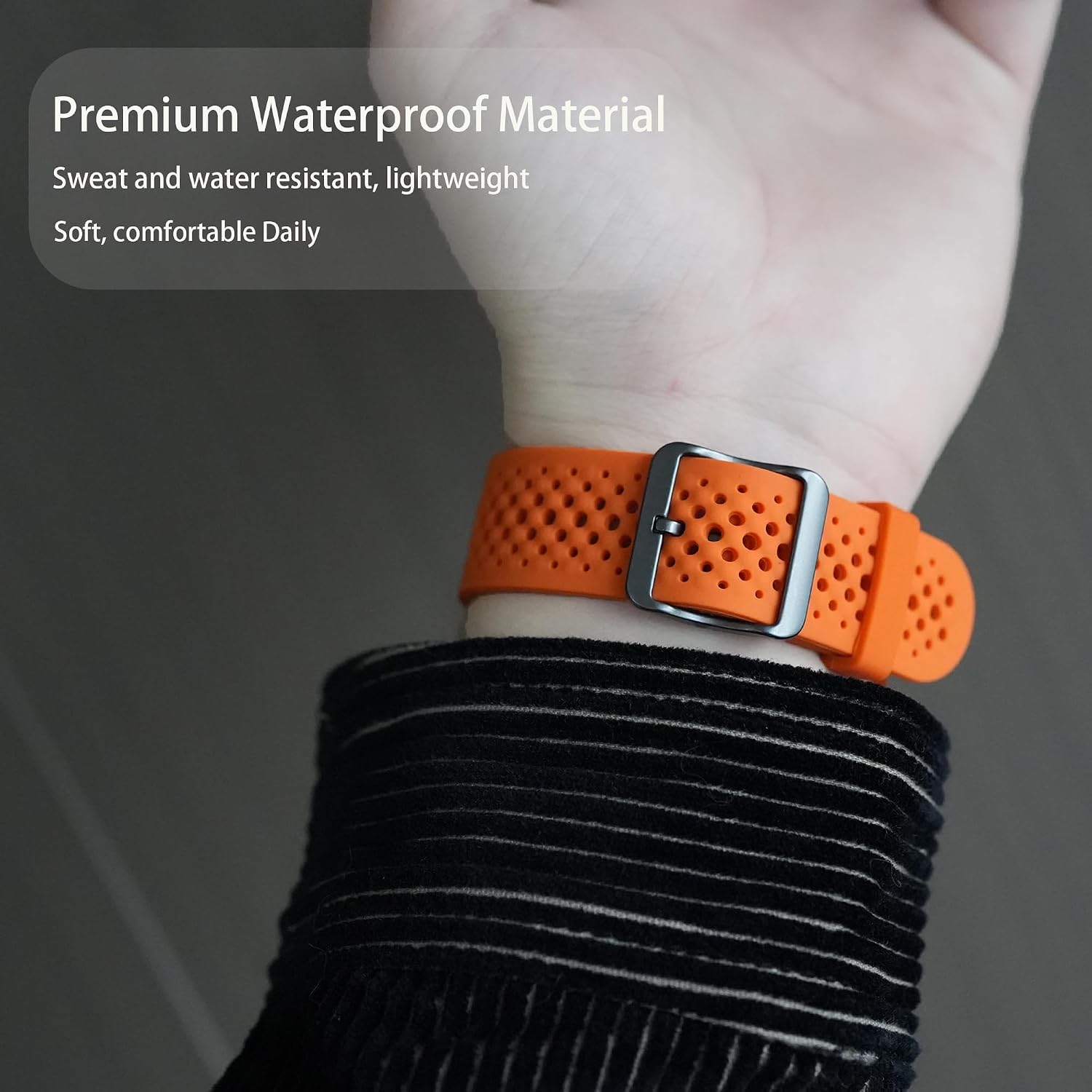 Compatible with Garmin Forerunner 570 bands, 20mm, 22mm Quick Release Silicone band with Metal Buckle Compatible with Garmin Forerunner 570 42mm, 47mm, Forerunner 55, 165, 245, 255, 265, 645 image 5