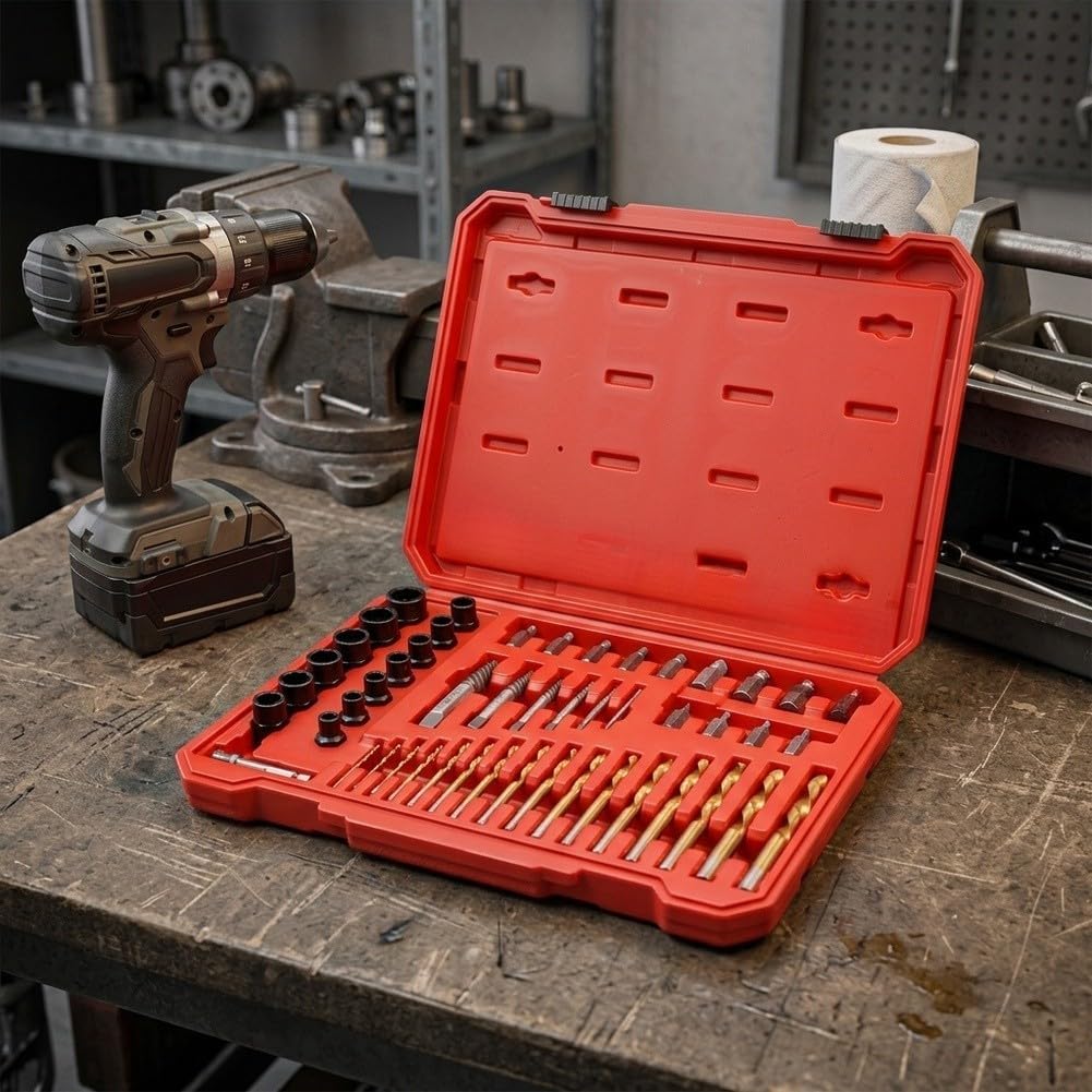 Set Estrattori Viti 49 Acciaio Antiarruggine Set Estrattori Viti