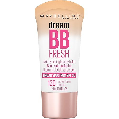 Maybelline - Dream Fresh BB Crema hidratante para piel, 8 en 1, bálsamo de belleza, perfeccionador con amplio espectro, FPS 30, cobertura de tono