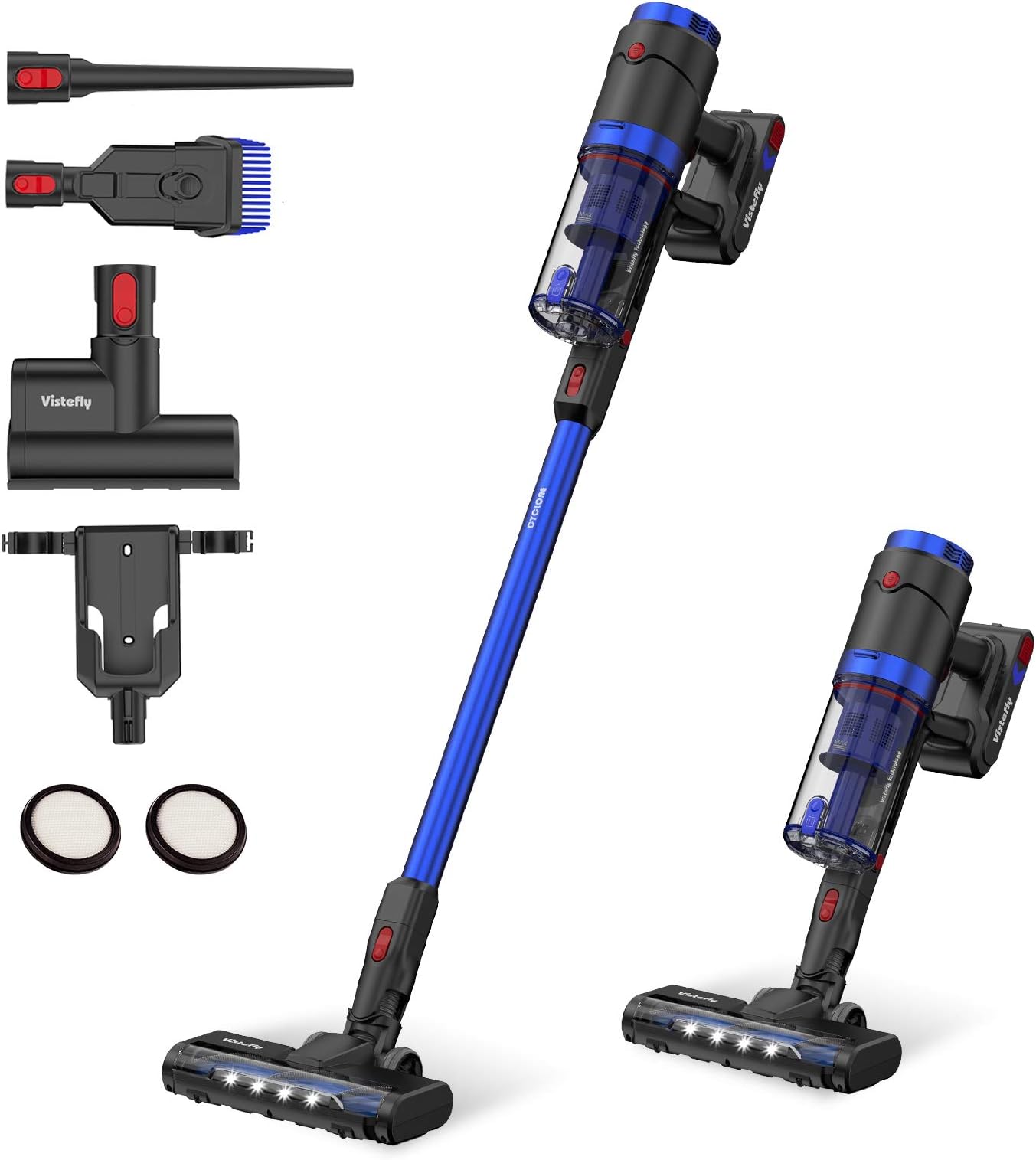 Vistefly Vacuum Cleaner,24Kpa VXB Cordless Vacuum Cleaner,3 in 1 Handheld Stick Vacuum Cleaner with Battery Rechargeable and HEPA Filtration,Up to 50 Mins Working Time Cleaning