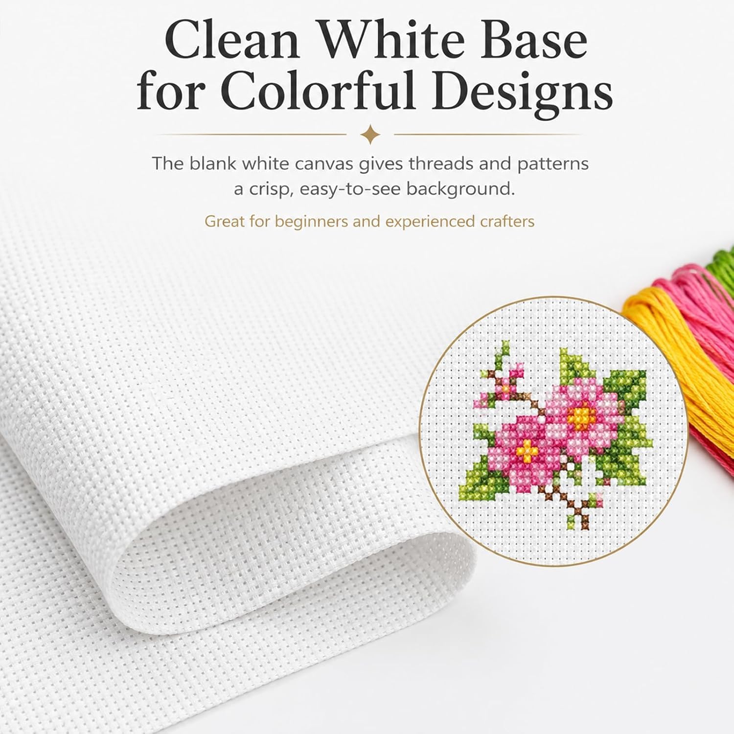 13 Mesh Needlepoint Canvas,White Pure Cotton Needlepoint Canvas,Embroidery Blank White Cloth-18''X14''.(Beige 13-mesh)