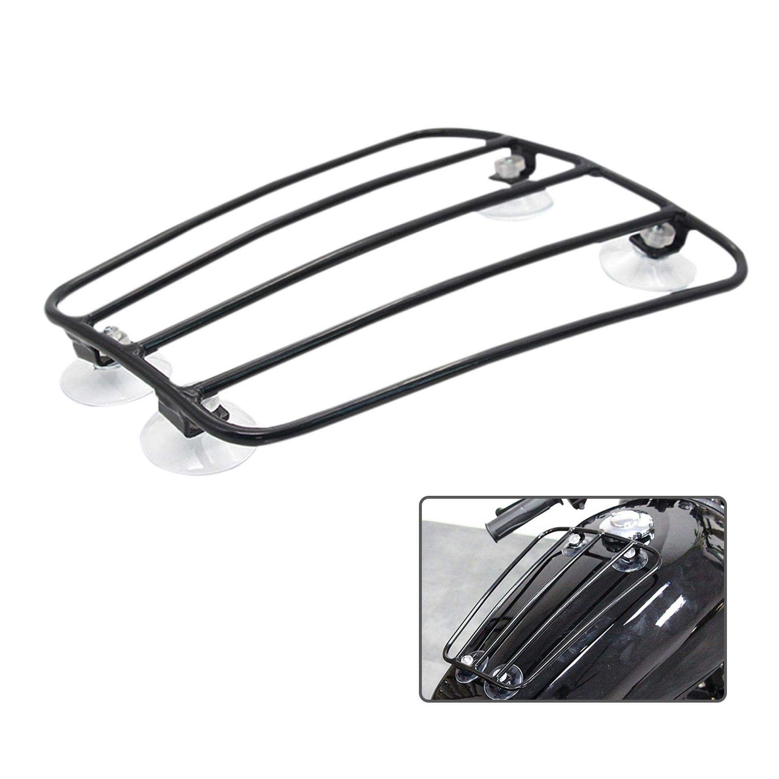 Porte-bagages universel pour carburant moto, barre chromée, avec ventouses puissantes, robuste et facile à installer