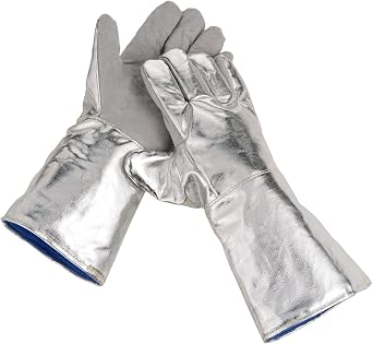 Aluminized Heat Resistant Gloves 572F High Temp Welding Safety Gloves Anti-Scald Thermal Insulation for Oven & Work