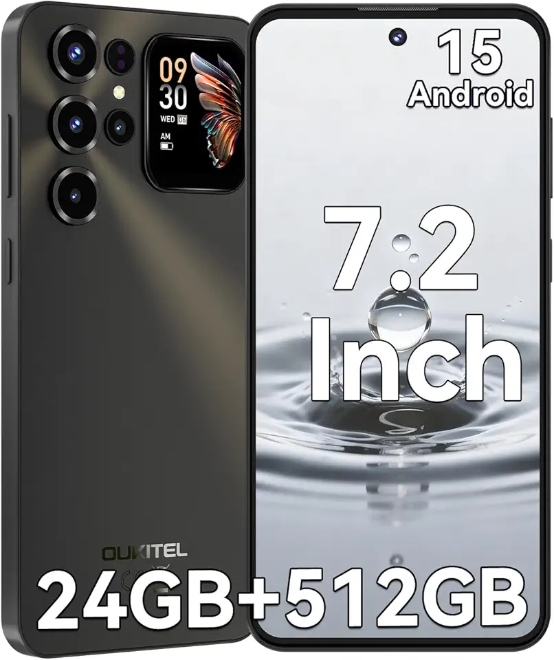 OUKITEL C68 Plus Smartphone 24GB + 512GB Telefono Movil 7.2" 120Hz Teléfono Móvil Gemini AI Android 15 Telemovel Phone 64MP+8MP 6000mAh Dual SIM Celulares NFC/Face ID/Octa-Core/GPS/OTG/5G WiFi/BT5.0