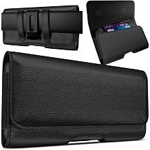PiTau iPhone Holster Including Pro 17 16 15 14 13 12 11 X Xs | Cell Phone Belt Holder with Secure Clip, ID Card Slot & Protective Pouch, Fits Large Phone, Keeps Phone and Cards Handy Daily