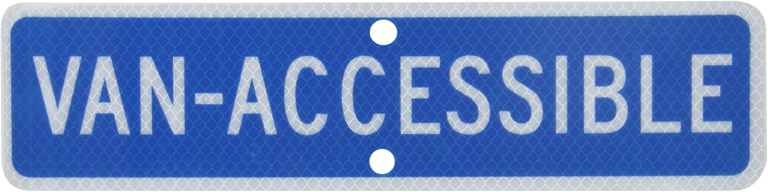 Accuform Signs FRA184RA Engineer-Grade Reflective Aluminum Handicapped Parking Supplemental Sign (Oregon), Legend"Van-ACCESSIBLE", 3" Length x 12" Width x 0.080" Thickness, White on Blue