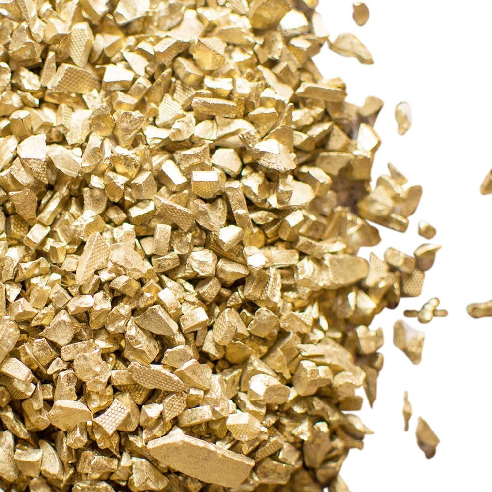 Vase Filler, Crushed Glass Fragments 8.4 Pounds, Assorted Sizes, Centerpiece, Display, Home, Holiday, Event, Venue (Gold) (2 Pack)