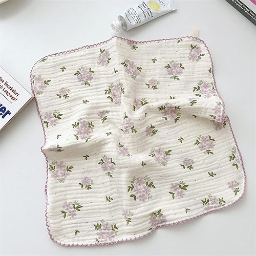 Miniatura 7 de BuLuTu Lindas toallas de limpieza de muselina de algodón floral para el hogar y la cocina, paquete de 4 trapos de limpieza  11 x 11 pulgadas, 100%