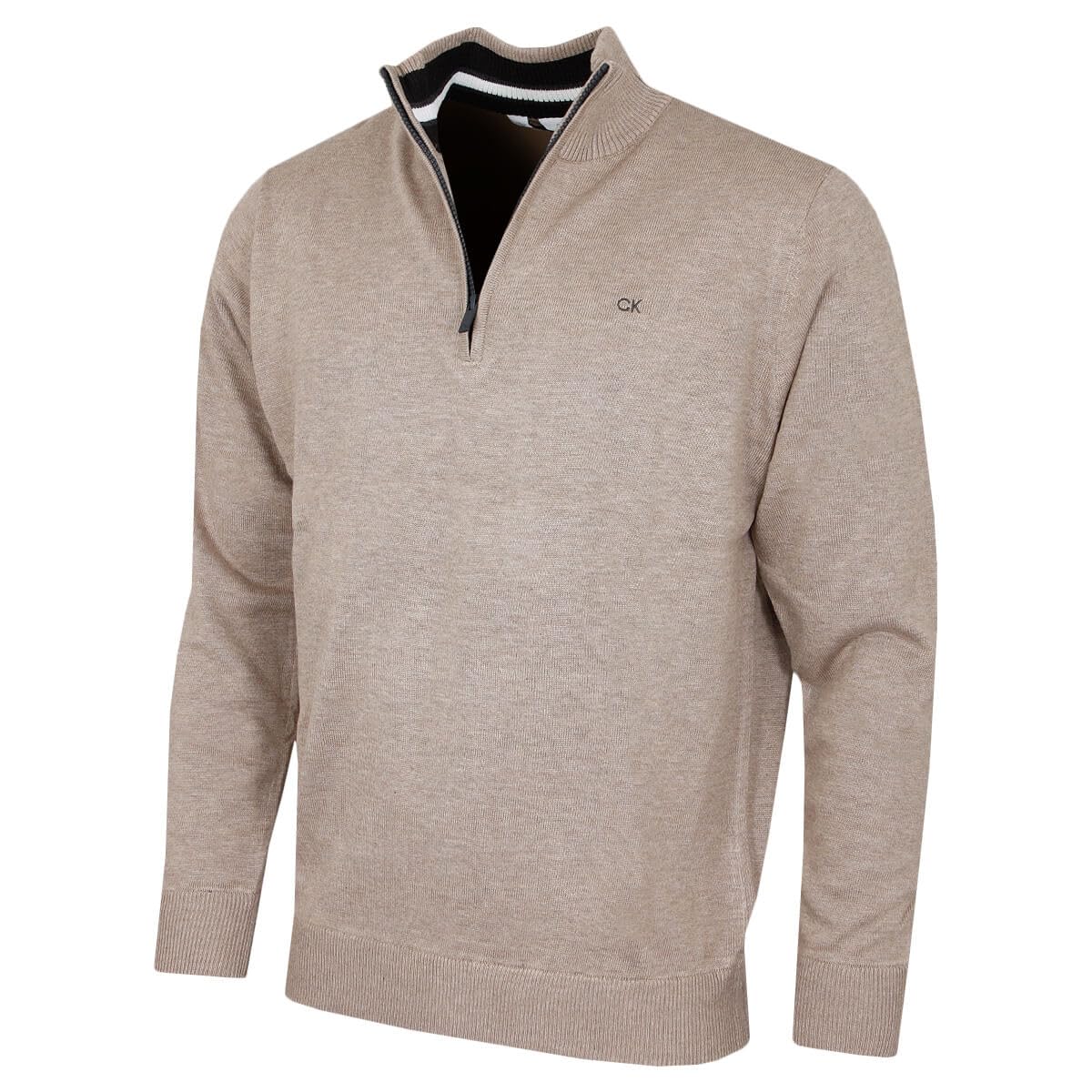 Calvin Klein Mens Campus Sport Sweater - Oat Marl Sport - XXXXL