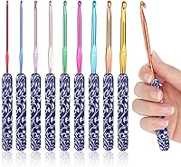 Vista 9 de Coopay Ganchos de ganchillo cálidos, 9 tamaños de 2.25 a 6.5mm, agujas de ganchillo ergonómicas de sirena extra largas para tejer a ganchillo