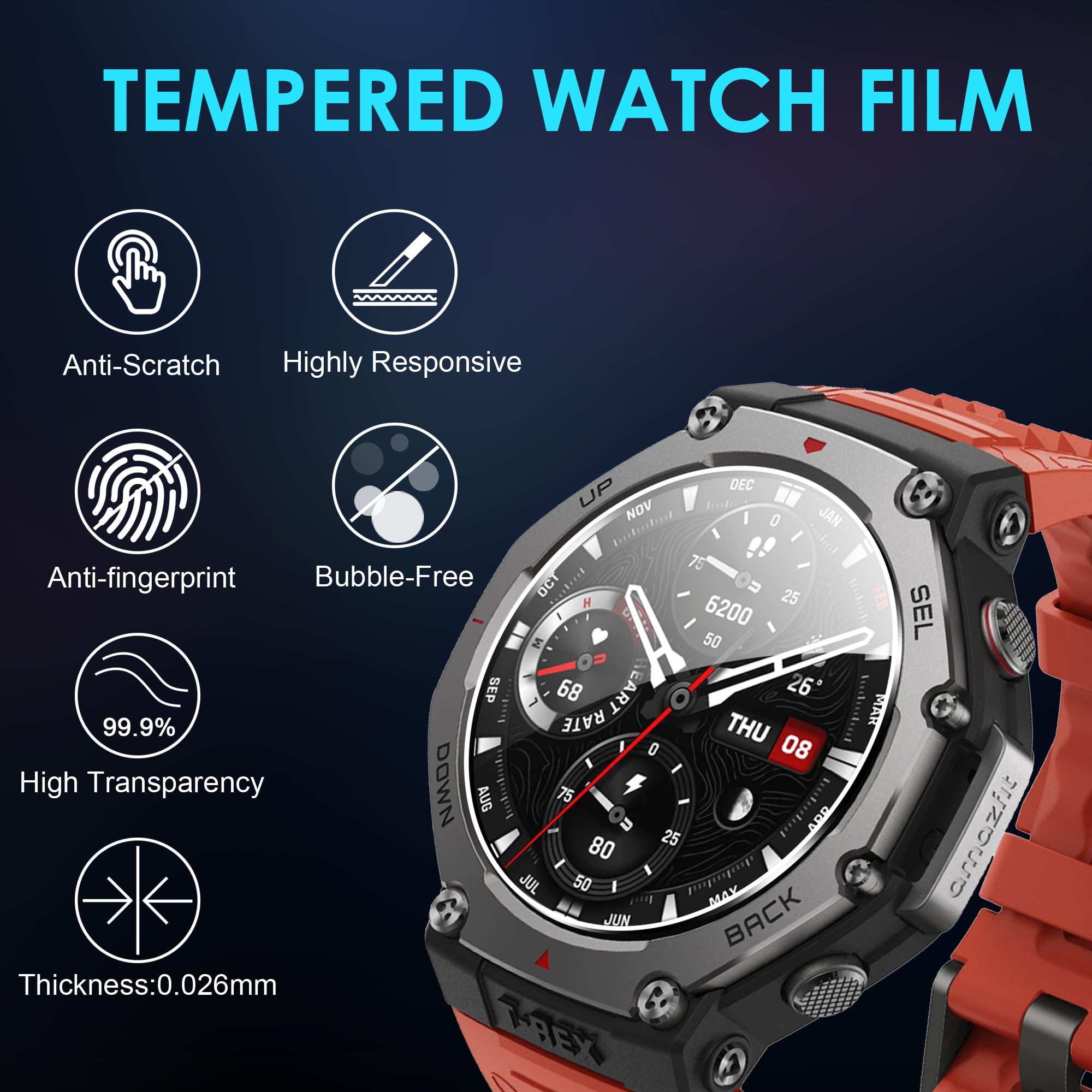 Film Protecteur Verre Pour Huami Amazfit T-Rex 3 Pro (48 Mm) Film Écran