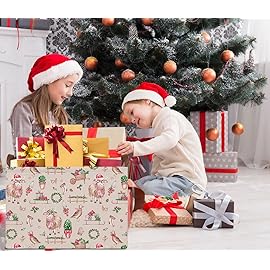 HKEC Rectangle Storage Basket with Handles,Collapsible Storage Bin,Books Box,Gift Basket(Pink Christmas)