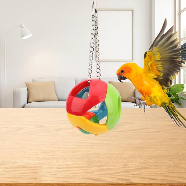 Foto 6 de 7 de Juguete de cuerda colgante para loro, juguete de cuerda colgante con campana para periquito, conure, cacatúa