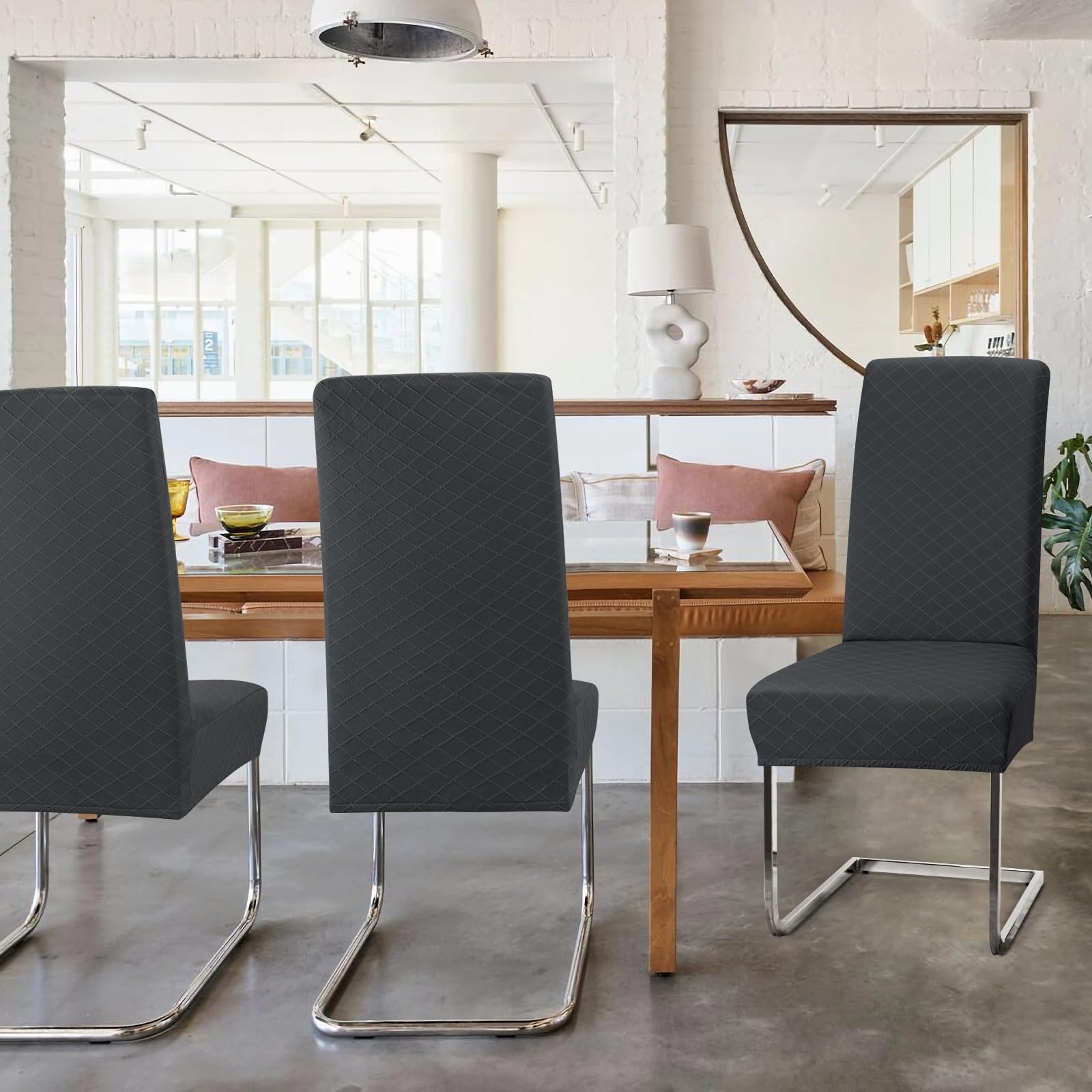 XINEAGE Stoelhoezen, set van 2, stretch, voor eetkamerstoelen